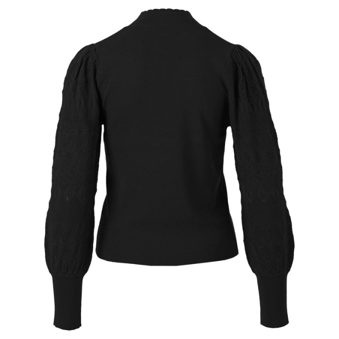 Enjoy Pullover 890501 turtle mooie pofmouw Zwart